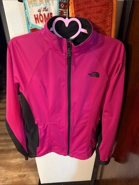The North Face Hot Pink and Black Softshell Jacket